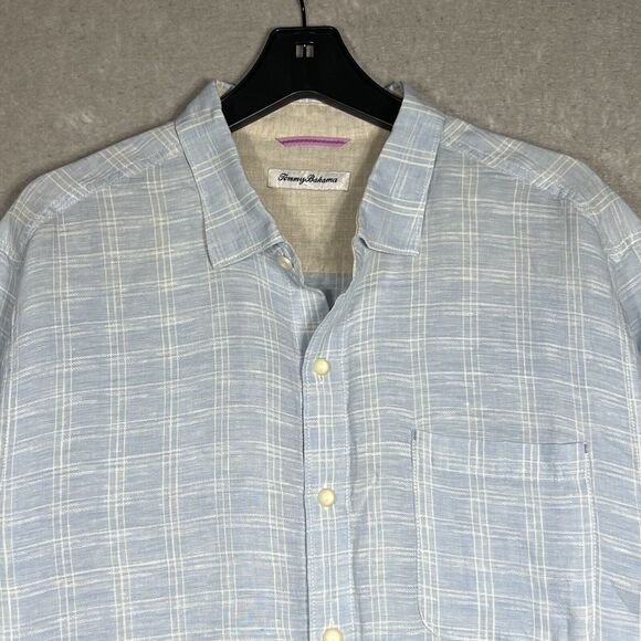 Tommy Bahama Shirt Mens XL Light Blue 100% Linen Long Sleeve Button Up - Picture 5 of 13